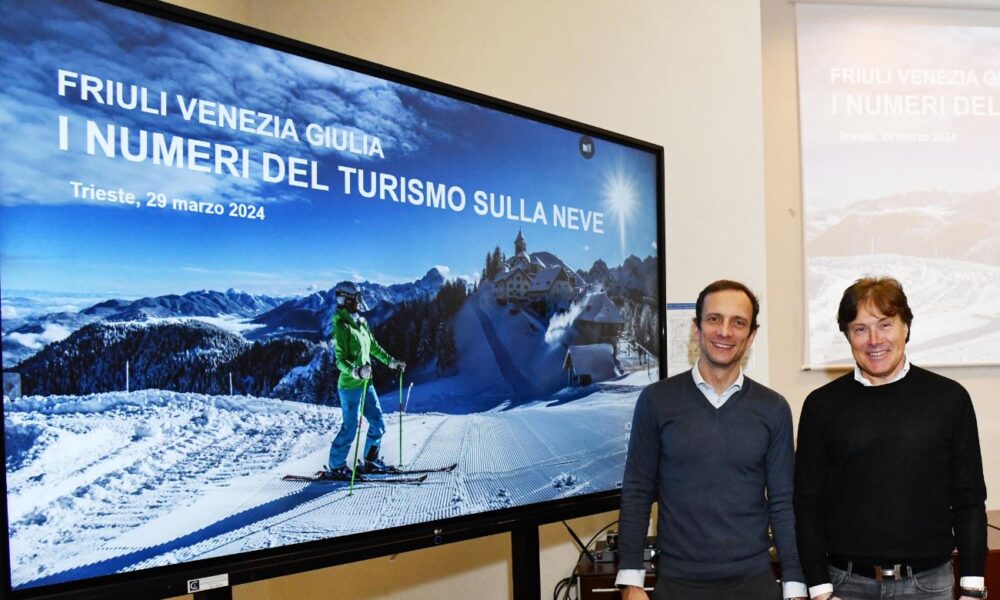 Il governatore del Friuli Venezia Giulia Massimiliano Fedriga insieme all'assessore al Turismo Sergio Emidio Bini.