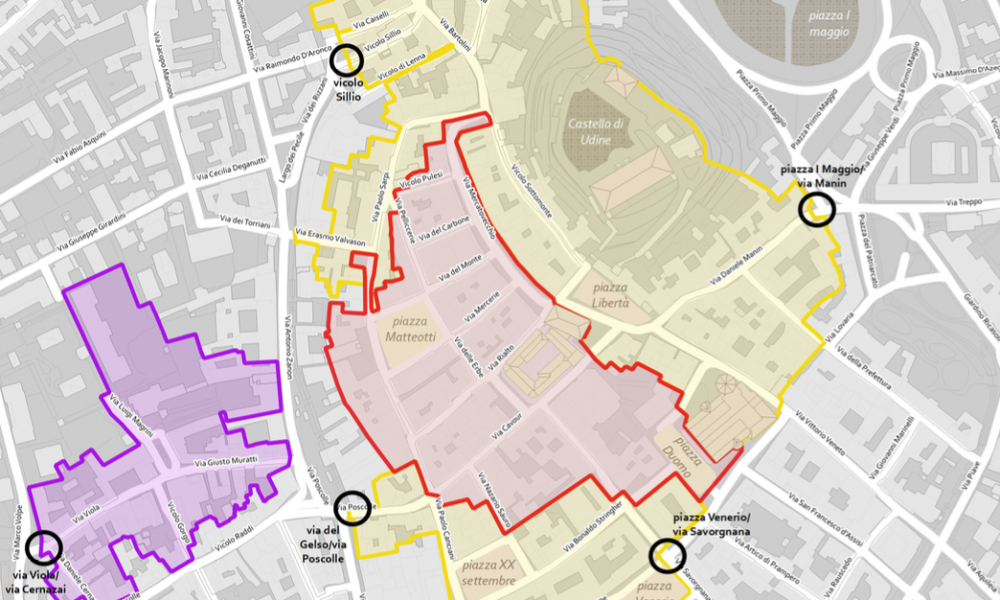 Udine, disponibili i moduli per richiedere i pass di accesso all’area pedonale e alla Ztl