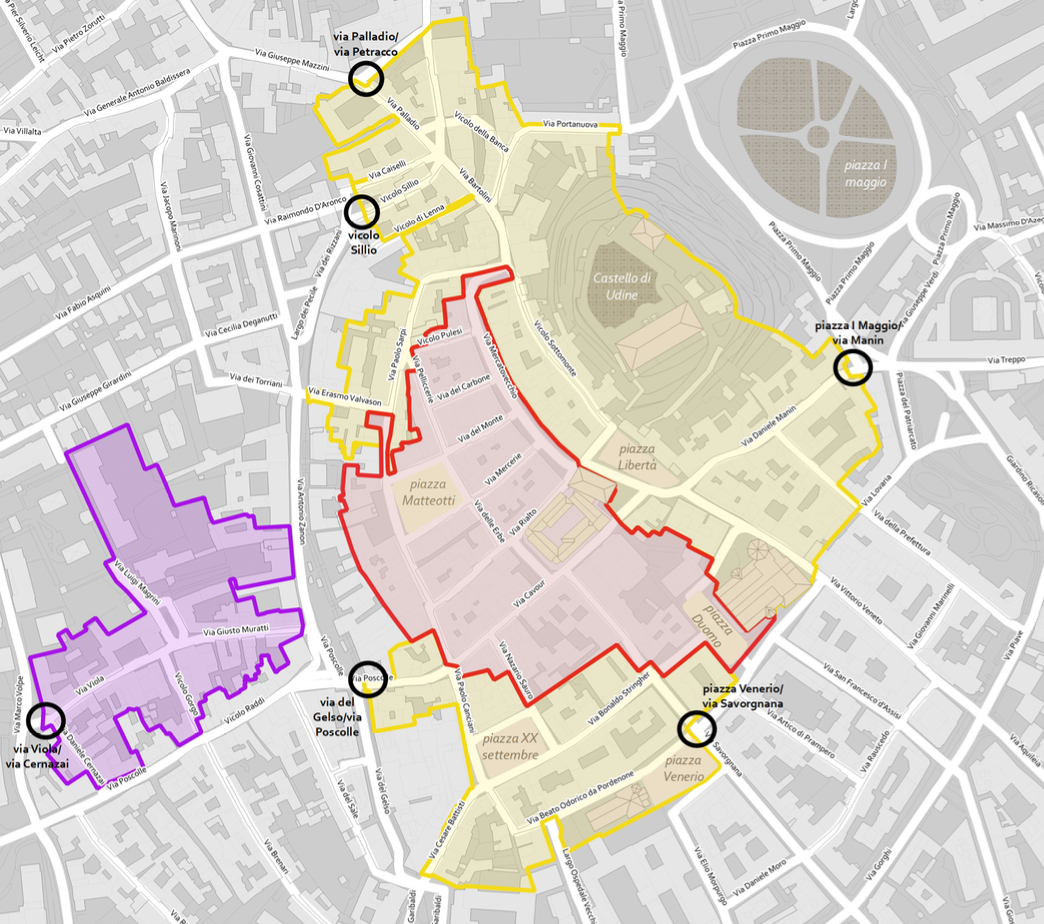 Udine, disponibili i moduli per richiedere i pass di accesso all’area pedonale e alla Ztl