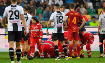 Minuti di preoccupazione per il malore di Evan Ndicka - Udinese-Roma