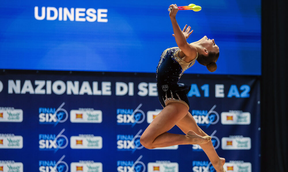 A.S. Udinese during Rhythmic Gymnastics FGI Serie A 2024 at Pala Gianni Asti, Turin, Italy on April 07, 2024 - Photo FCI / Fabrizio Carabelli