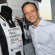 Il governatore Massimiliano Fedriga alla presentazione delle nuove divise di gioco dell'Udinese calcio