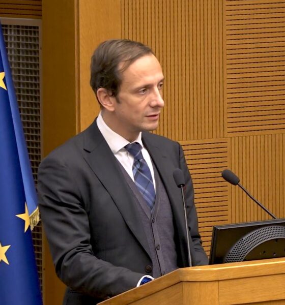 Il governatore Massimiliano Fedriga nell'Aula dei Gruppi parlamentari della Camera dei deputati