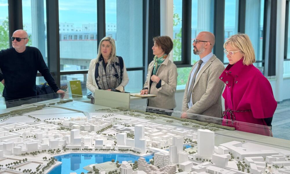 L'assessore regionale Cristina Amirante impegnata in uno dei confronti con amministratori e progettisti di edilizia residenziale pubblica a Vienna