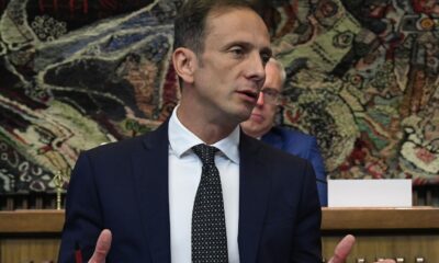 Il governatore del Friuli Venezia Giulia Massimiliano Fedriga durante i lavori d'Aula