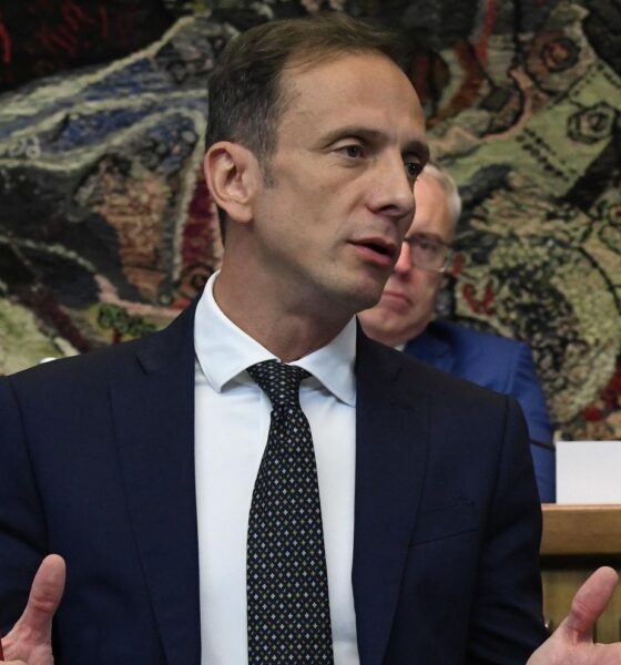 Il governatore del Friuli Venezia Giulia Massimiliano Fedriga durante i lavori d'Aula