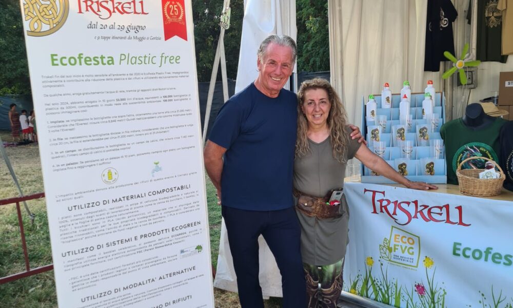 L'assessore Fabio Scoccimarro con Elisabetta Sulli, al Triskell Celtic Festival 2025