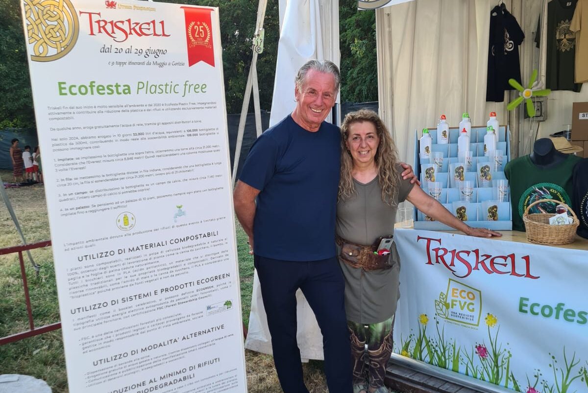L'assessore Fabio Scoccimarro con Elisabetta Sulli, al Triskell Celtic Festival 2025