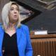 L’assessore alle Infrastrutture e territorio Cristina Amirante oggi in Consiglio regionale.