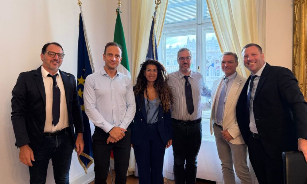 Il governatore Massimiliano Fedriga con la delegazione del Friuli Venezia Giulia del Cip, guidata dalla presidente Maria Elisabetta Capasa