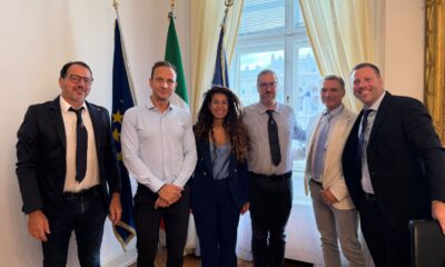Il governatore Massimiliano Fedriga con la delegazione del Friuli Venezia Giulia del Cip, guidata dalla presidente Maria Elisabetta Capasa