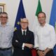 Il governatore Massimiliano Fedriga con il nuovo prefetto di Trieste e Commissario di Governo Giuseppe Petronzi e l'assessore regionale alla Sicurezza, Pierpaolo Roberti