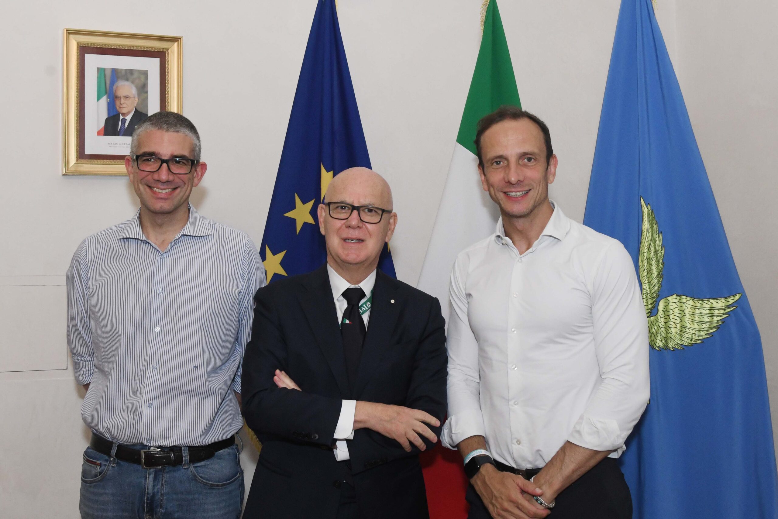 Il governatore Massimiliano Fedriga con il nuovo prefetto di Trieste e Commissario di Governo Giuseppe Petronzi e l'assessore regionale alla Sicurezza, Pierpaolo Roberti