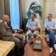 Il governatore Fedriga (al centro), l'assessore Roberti (a destra ) e il questore de Lorenzo (a sinistra).