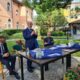L'assessore regionale Riccardo Riccardi nel suo intervento all'esterno della Casa di riposo Asp di Spilimbergo per la presentazione del progetto di telemedicina