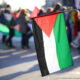 Bandiera della Palestina durante una protesta