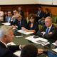 Gli assessori Bini e Rosolen con il ministro Urso