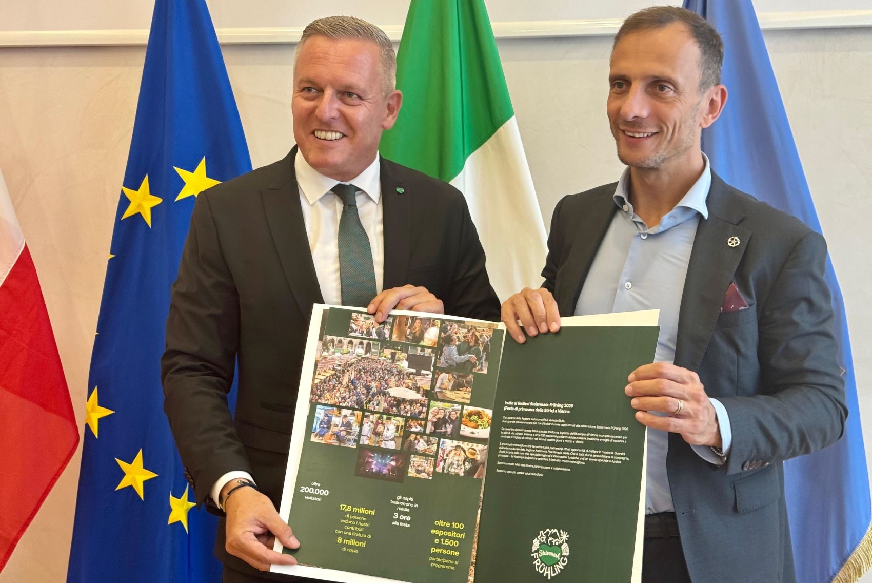 Il governatore Fedriga assieme al presidente Kunasek