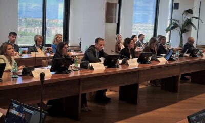 Il governatore Fedriga nel corso della riunione in Confindustria