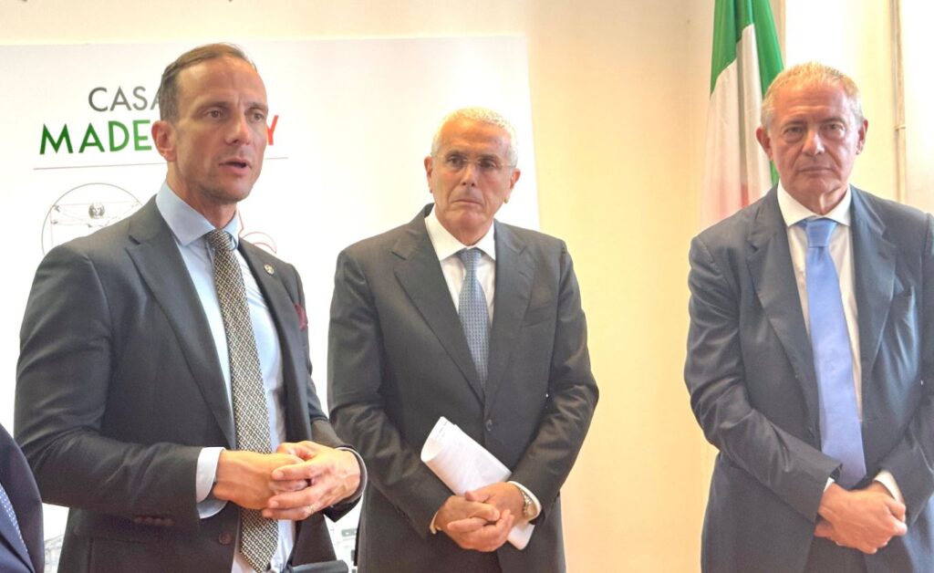 Il governatore della Regione Massimiliano Fedriga durante l’inaugurazione della Casa del Made in Italy di Trieste