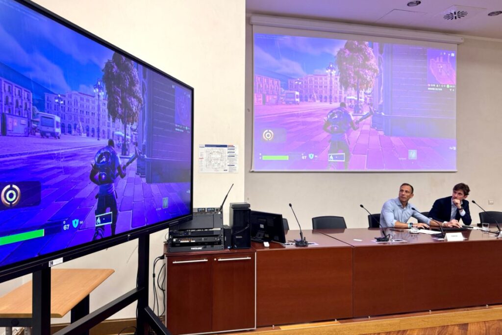 Un momento della presentazione dell'innovativo progetto di promozione turistica digitale legato al famoso videogame Fortnite