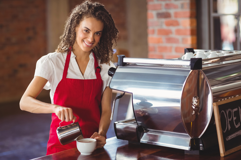 Barista al lavoro