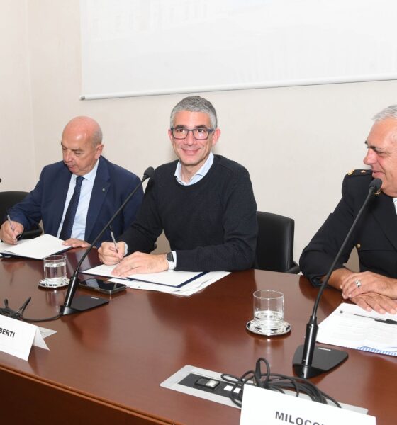 L'assessore Pierpaolo Roberti con il sindaco di Trieste Roberto Dipiazza e il comandante della Polizia locale di Trieste Walter Milocchi