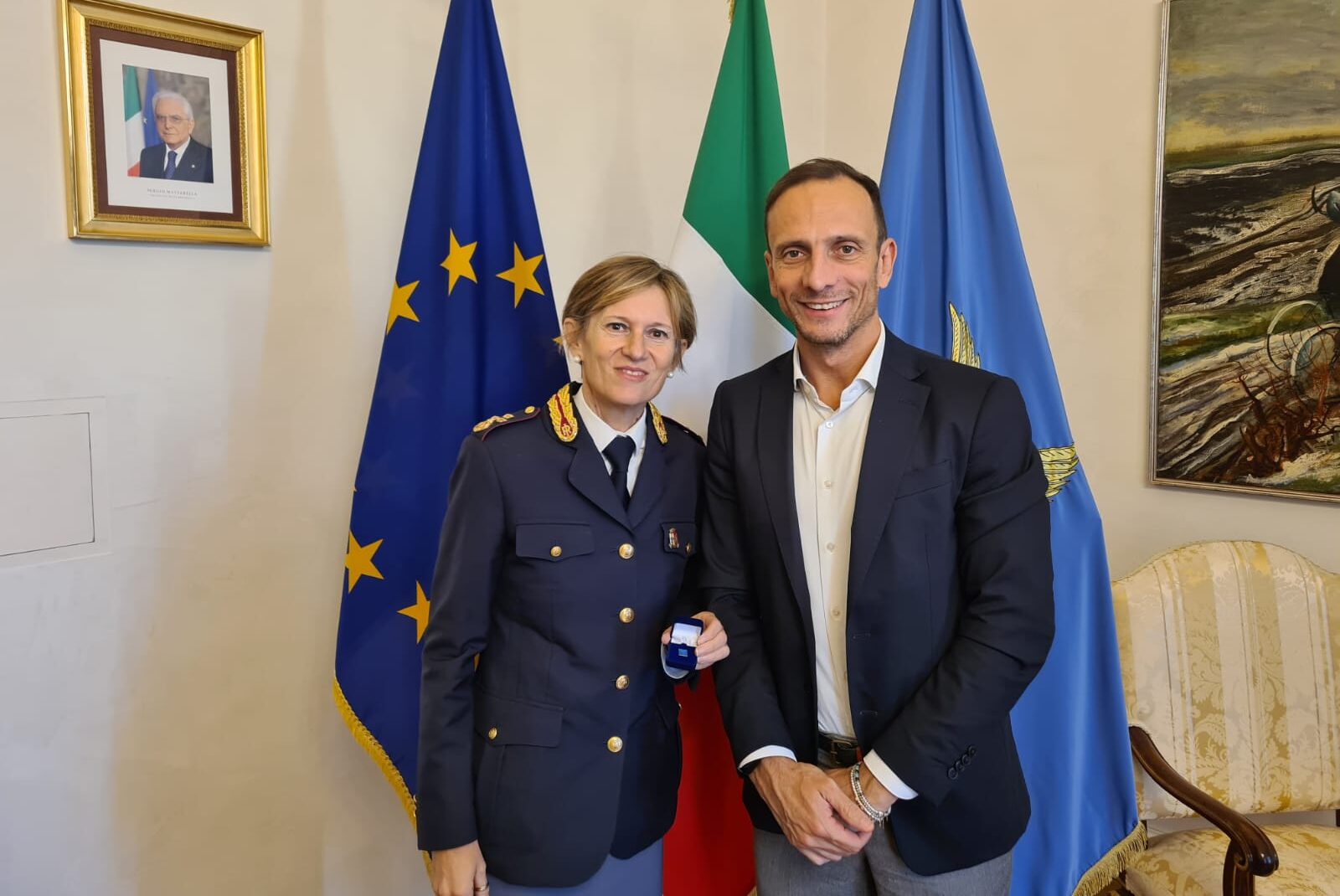 governatore Fedriga con la dirigente del Cosc di Trieste Michela Sambuchi