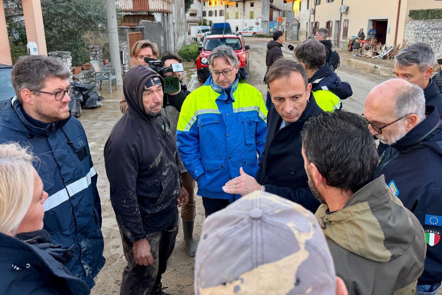 Il governatore Fedriga nel corso del sopralluogo di ieri