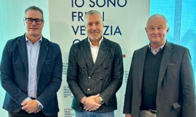 L'assessore Sergio Emidio Bini al centro, a destra il presidente della Fondazione San Daniele Maurizio Variola, a sinistra il segretario generale Mario Emilio Cichetti