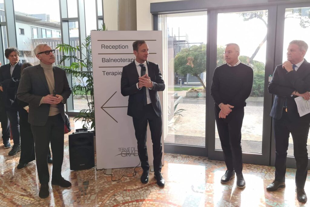 Massimiliano Fedriga all'inaugurazione delle nuove Terme marine di Grado