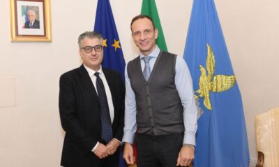 Il governatore Massimiliano Fedriga insieme a Marco De Sabbata, nuovo direttore dell'Inps del Friuli Venezia Giulia.