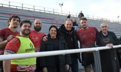 Al centro della foto l'assessore Scoccimarro - Rugby trieste