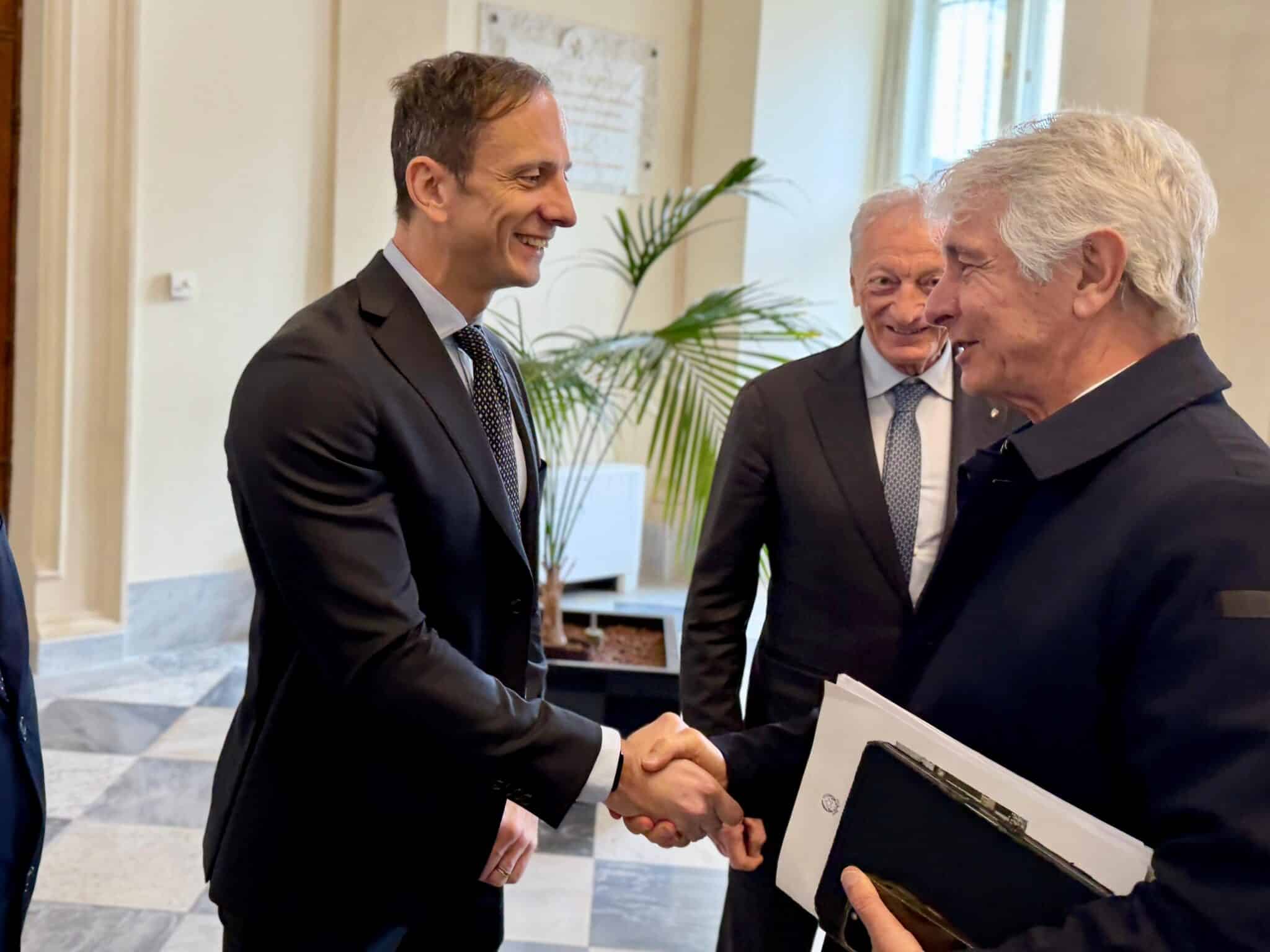 Il governatore della Regione Massimiliano Fedriga con il ministro per lo Sport Andrea Abodi - Sport FVG