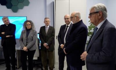Un momento dell'inaugurazione della nuovca sala multimediale all'Istituto Rittmeyer a Trieste - Lumen Lab Trieste