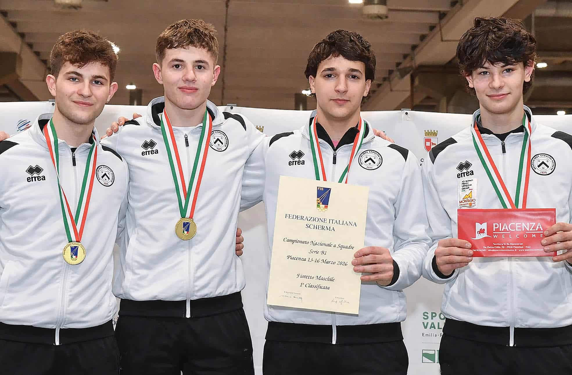 Da sx Lorenzo Del Medico, Riccardo Paoletti, Antonio Guido Pesce, Marco Bertossi