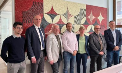 Foto di gruppo durante il sopralluogo alla nuova sede di Insiel a Udine