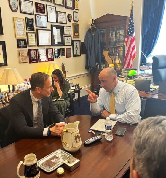 Il governatore Fedriga con il vicepresidente dei deputati del Congresso italoamericani Jimmy Panetta - Massimiliano Fedriga