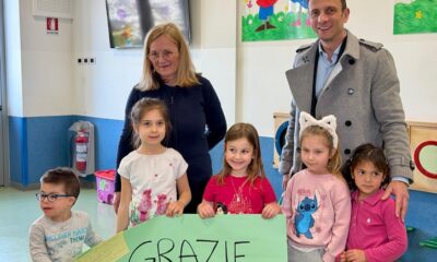Il governatore Fedriga in visita nella scuola paritaria dell'infanzia di San'Osvaldo a Udine