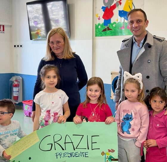 Il governatore Fedriga in visita nella scuola paritaria dell'infanzia di San'Osvaldo a Udine