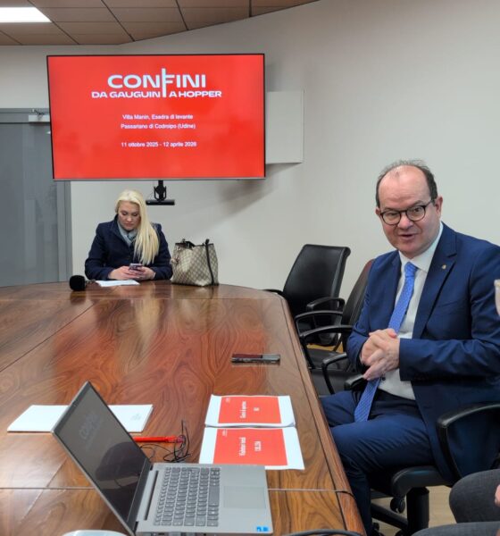 Il vicegovernatore Mario Anzil alla presentazione dei dati di afflusso della mostra Confini da Gauguin a Hopper
