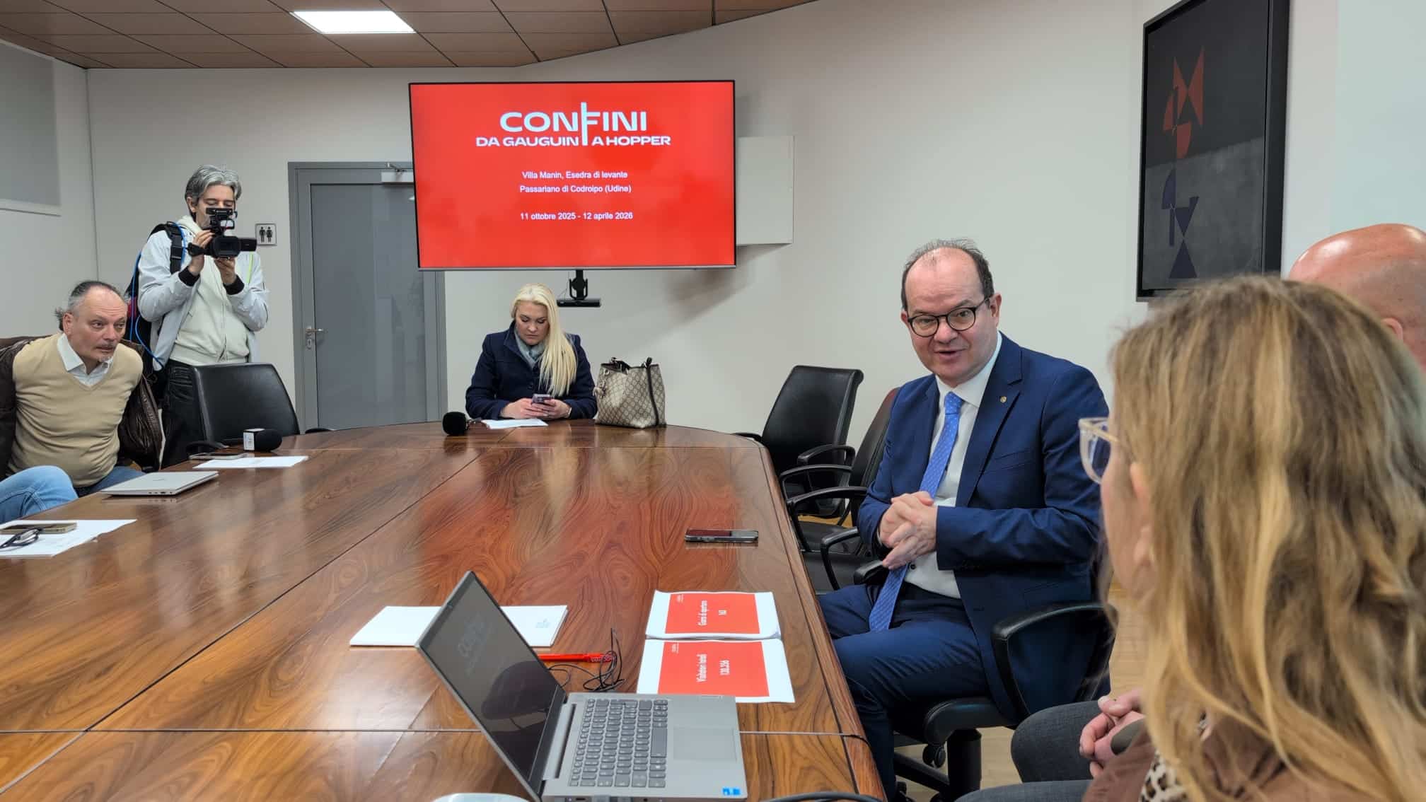 Il vicegovernatore Mario Anzil alla presentazione dei dati di afflusso della mostra Confini da Gauguin a Hopper