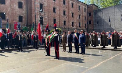 La cerimonia, che si è svolta di fronte a circa 1500 persone nell'unico lager nazista con forno crematorio in territorio italiano - Festa della liberazione