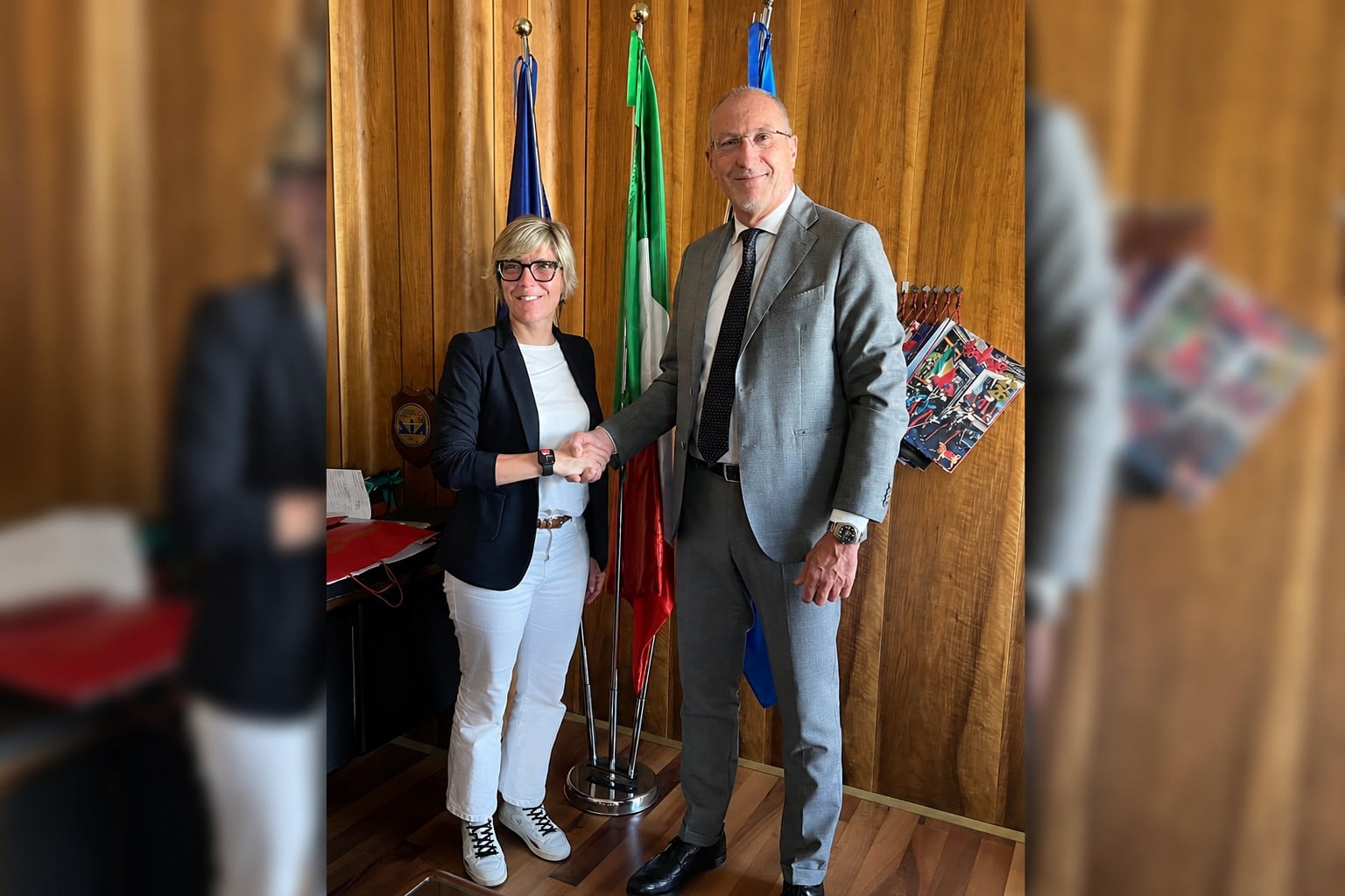 L'amministratore unico di Insiel Diego Antonini e l'assessore regionale Barbara Zilli