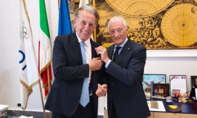 L'assessore Fabio Scoccimarro assieme al presidente del Coni Luciano Bonfiglio