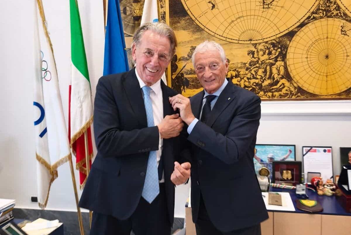 L'assessore Fabio Scoccimarro assieme al presidente del Coni Luciano Bonfiglio