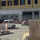 L'assessore regionale alle Autonomie locali e sicurezza Pierpaolo Roberti, nel corso del sopralluogo al cantiere di riqualificazione di piazza Goldoni a Trieste