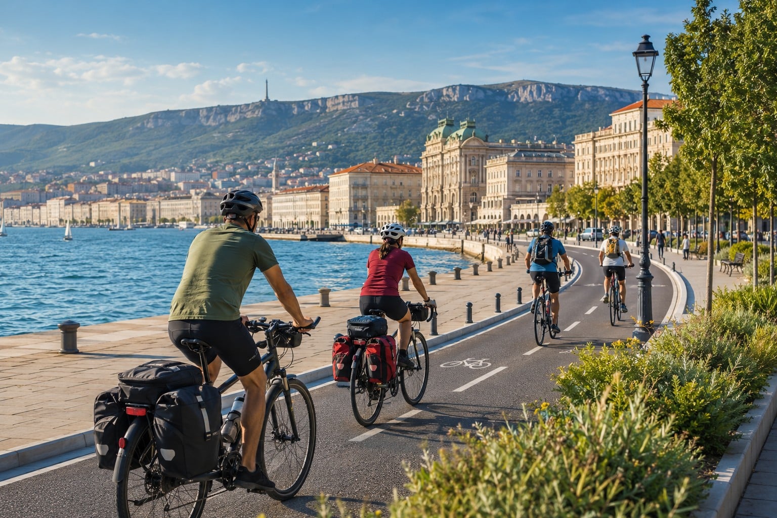Cicloturisti verso Trieste