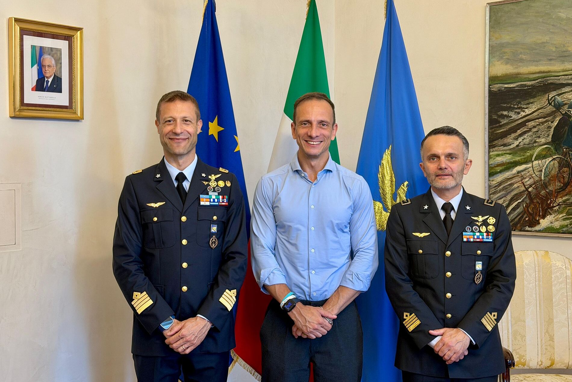 Il governatore Massimiliano Fedriga tra i colonnelli Antonino Siclari e Giovanni Lodato