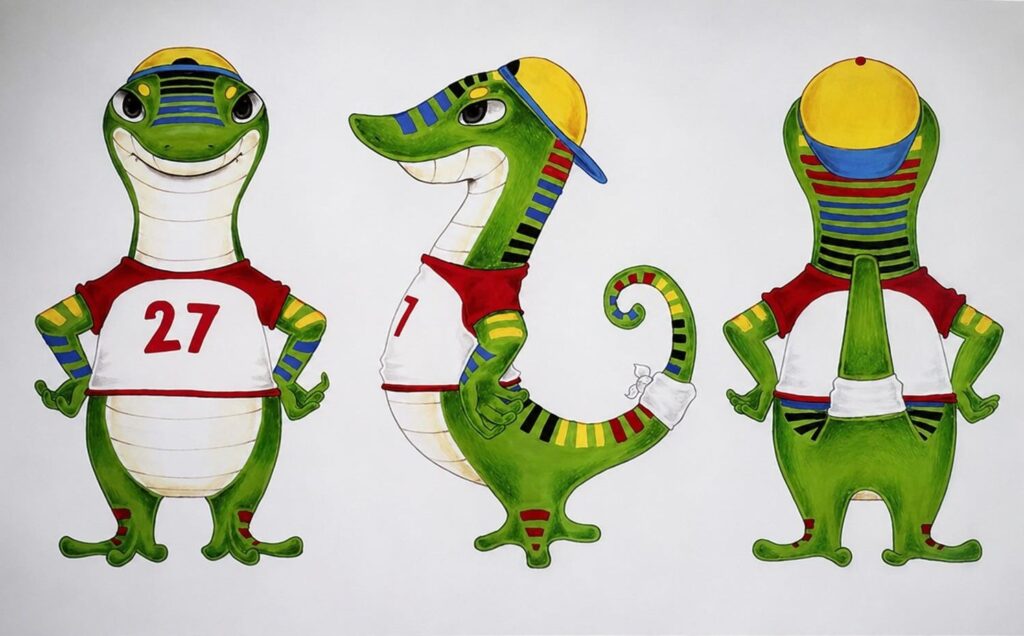 La lucertola Doro, mascotte di Eyof 2027
